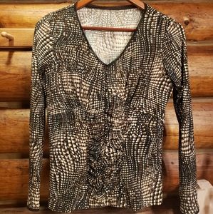 💜3/$10💜neutral earth tones abstract top polka dots galore!